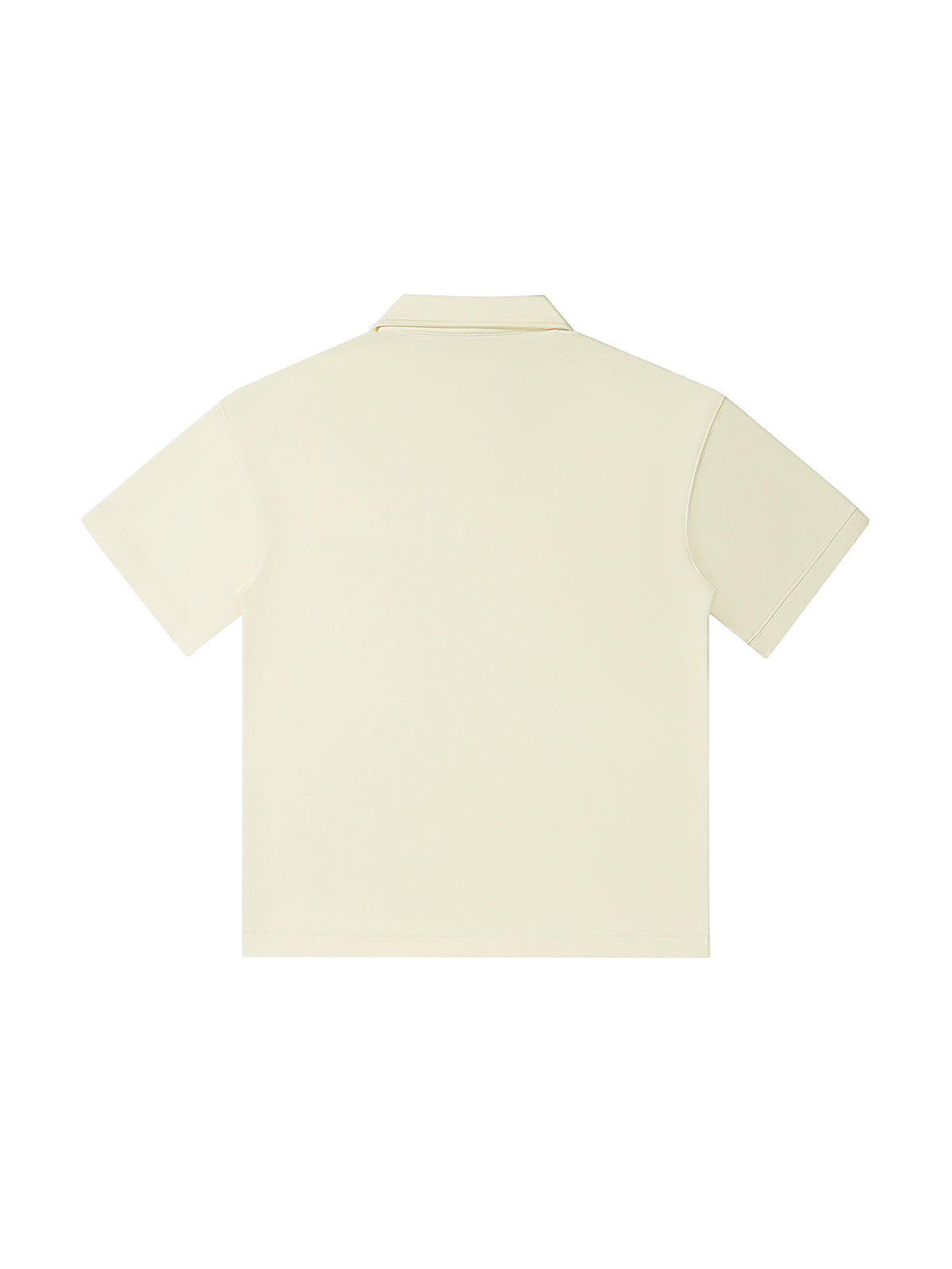 Light Yellow Drop Shoulder Short-Sleeve Polo back product view