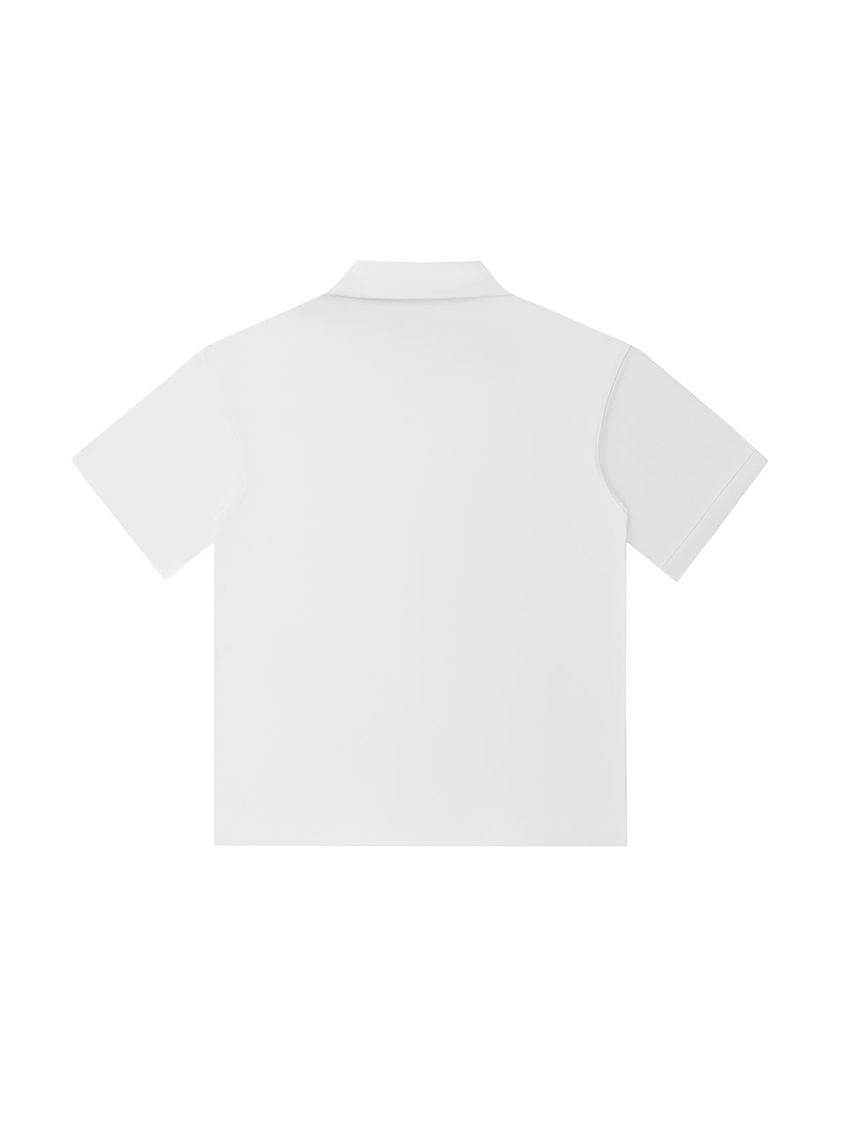 White Drop Shoulder Short-Sleeve Polo back product view