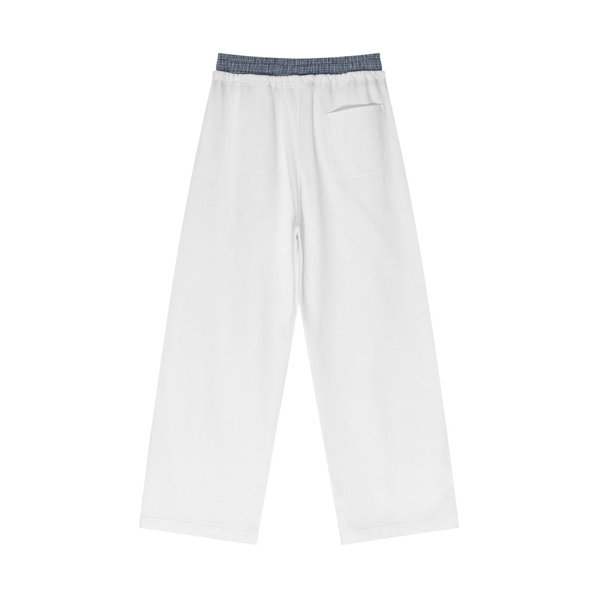 Unisex Plaid Contrast-Waist Pants product image