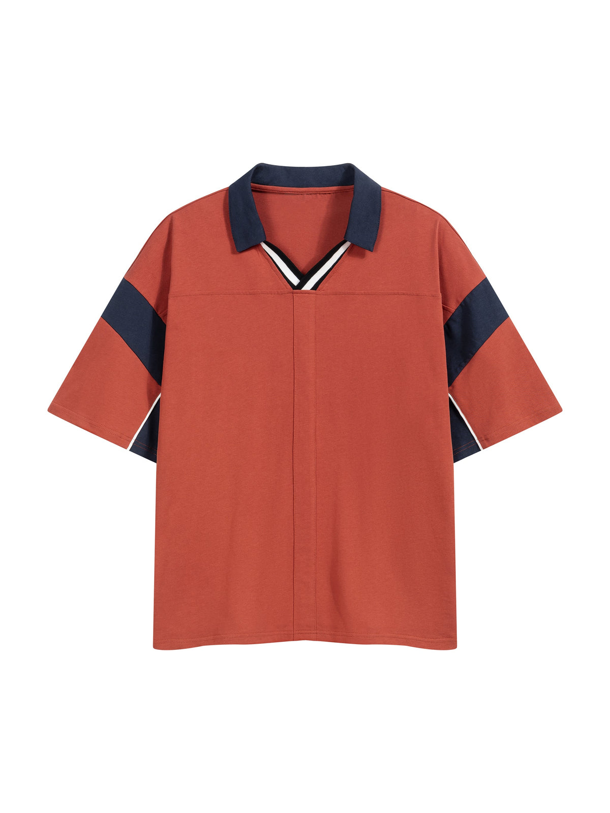 Unisex Boxy Colour Block Polo Shirt