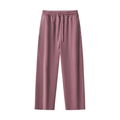 Unisex Frayed Enzyme-Washed Fleece Sweatpants – Red front view