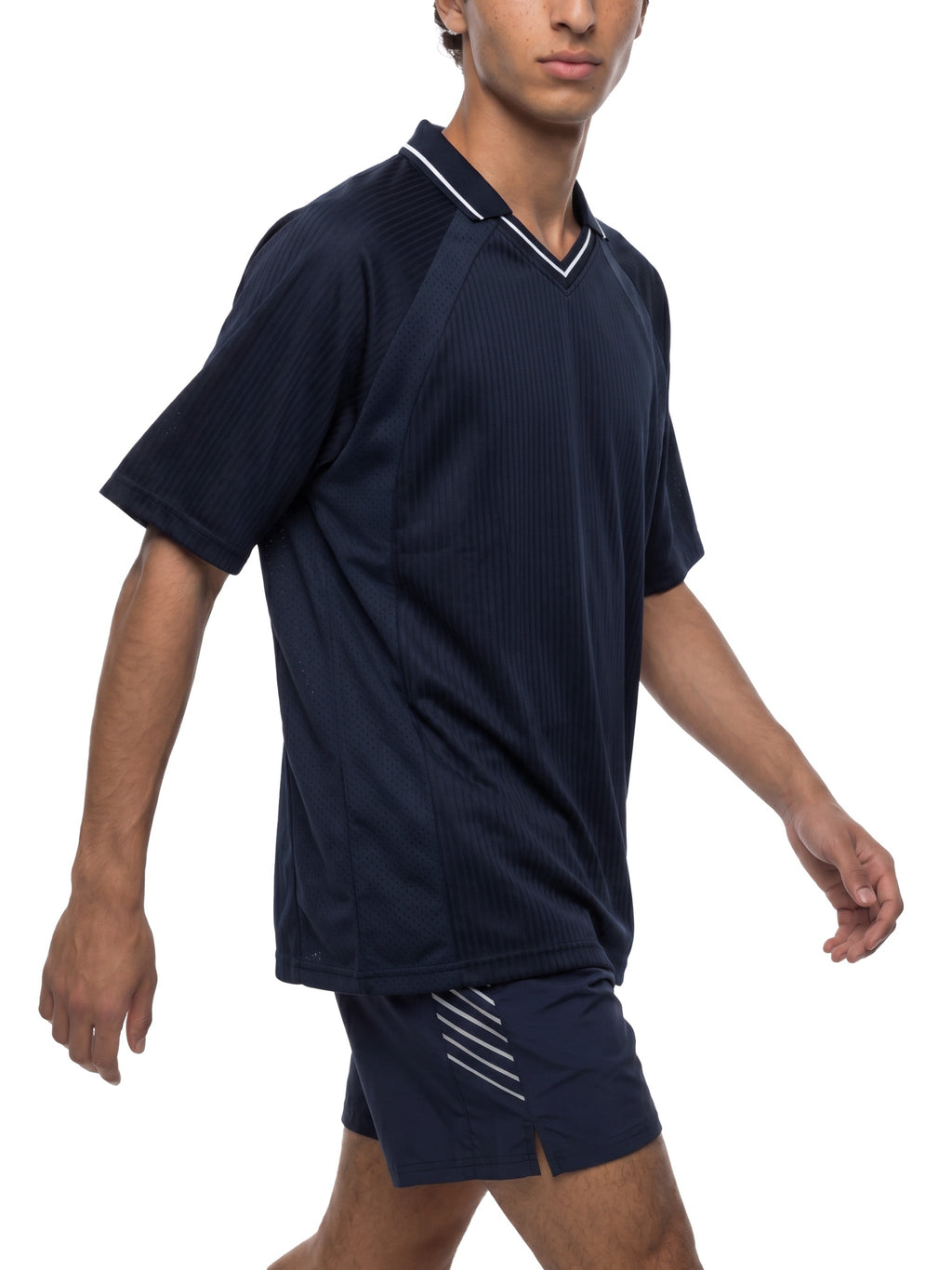 Unisex Striped V-Neck Soccer Jersey gallery view
