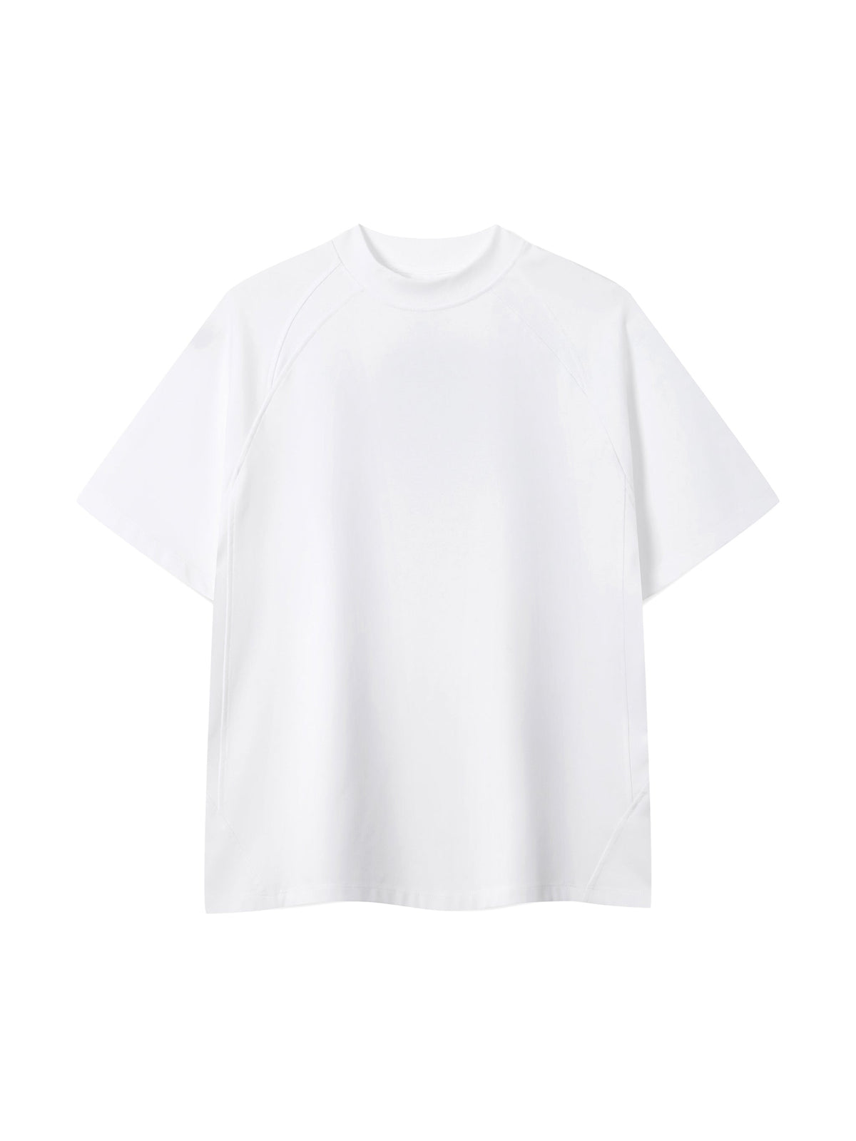 White Unisex Contrast Panel Performance T-Shirt front view