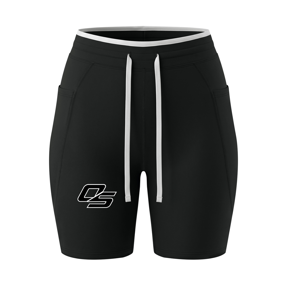 Off Script Women’s High-Rise Contrast-Trim Yoga Shorts
