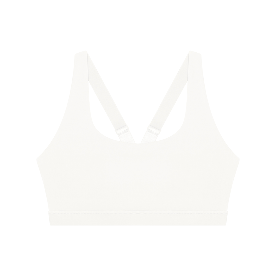 White Women’s Yoga Sports Bra front