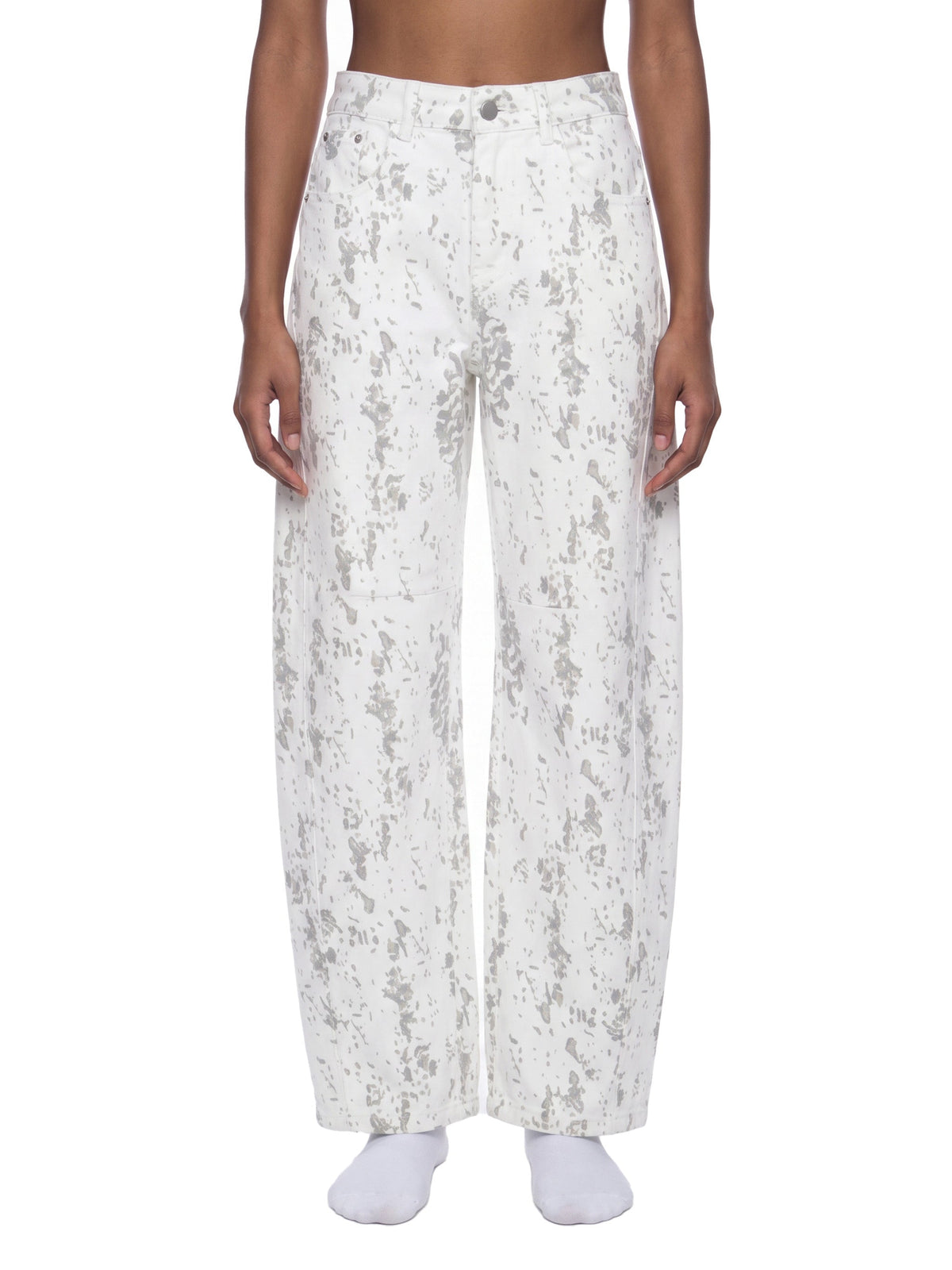 Women’s Splatter Barrel-Leg Jeans