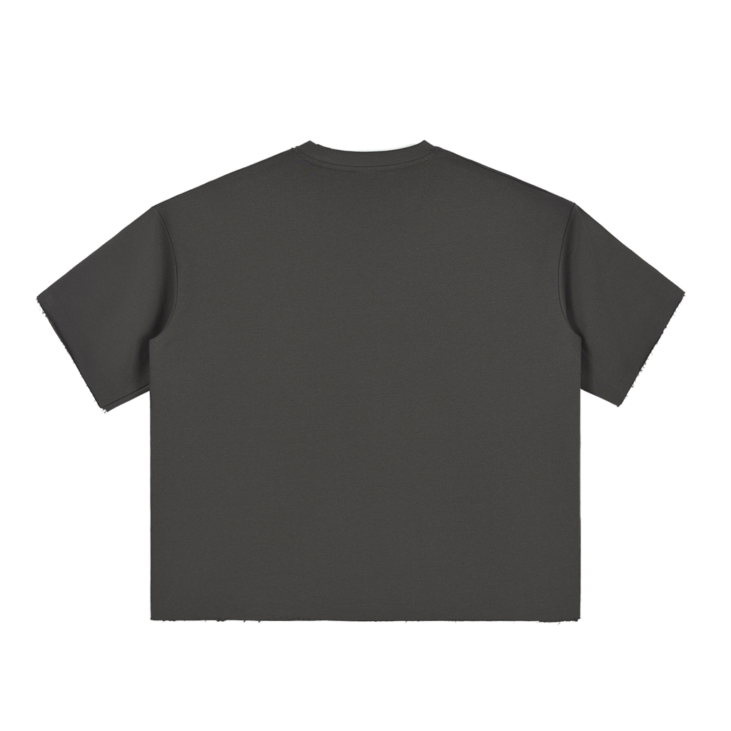 Unisex Boxy Half-Sleeve Raw-Edge T-Shirt gallery view
