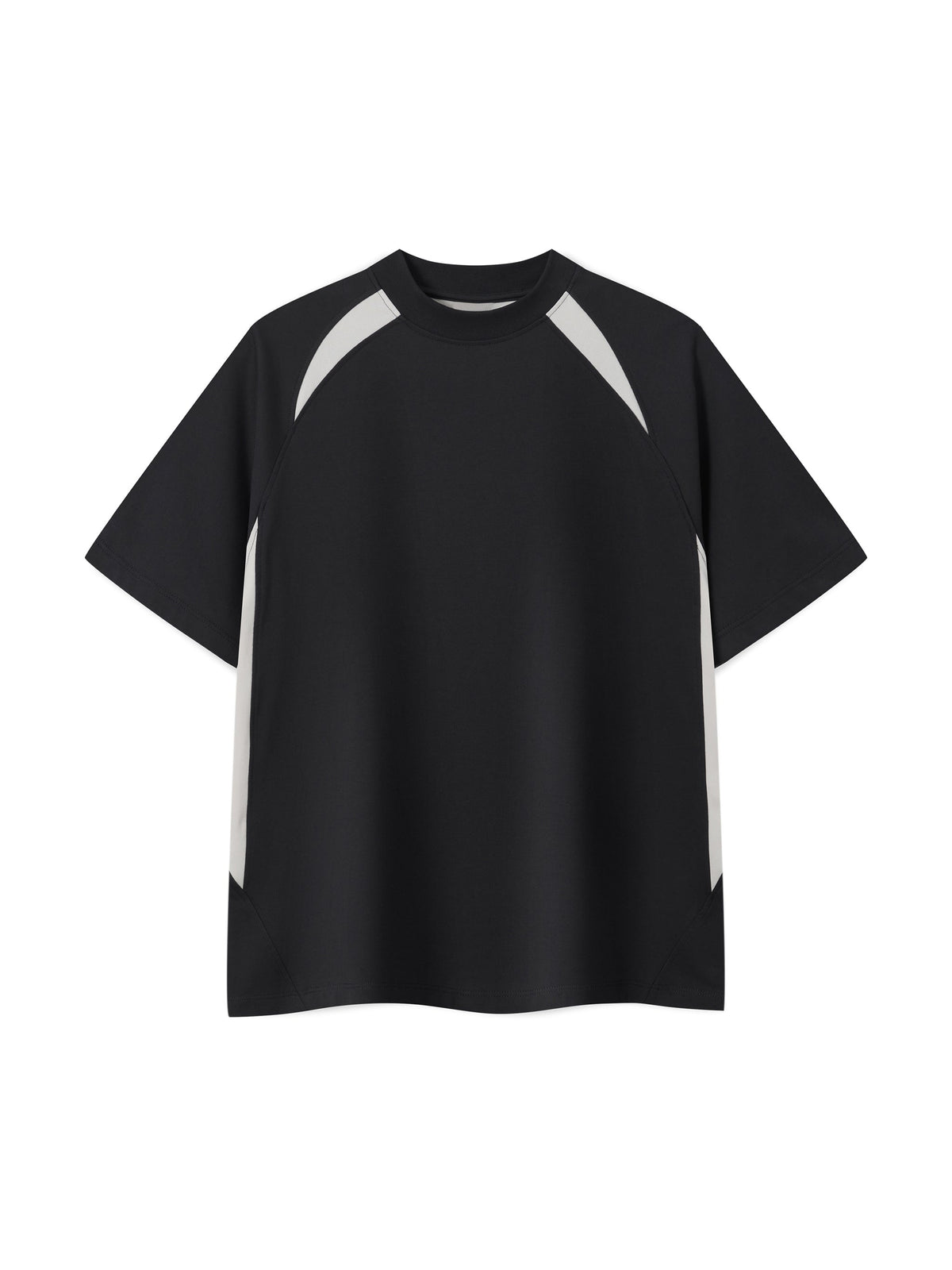Navy Blue Unisex Contrast Panel Performance T-Shirt front view