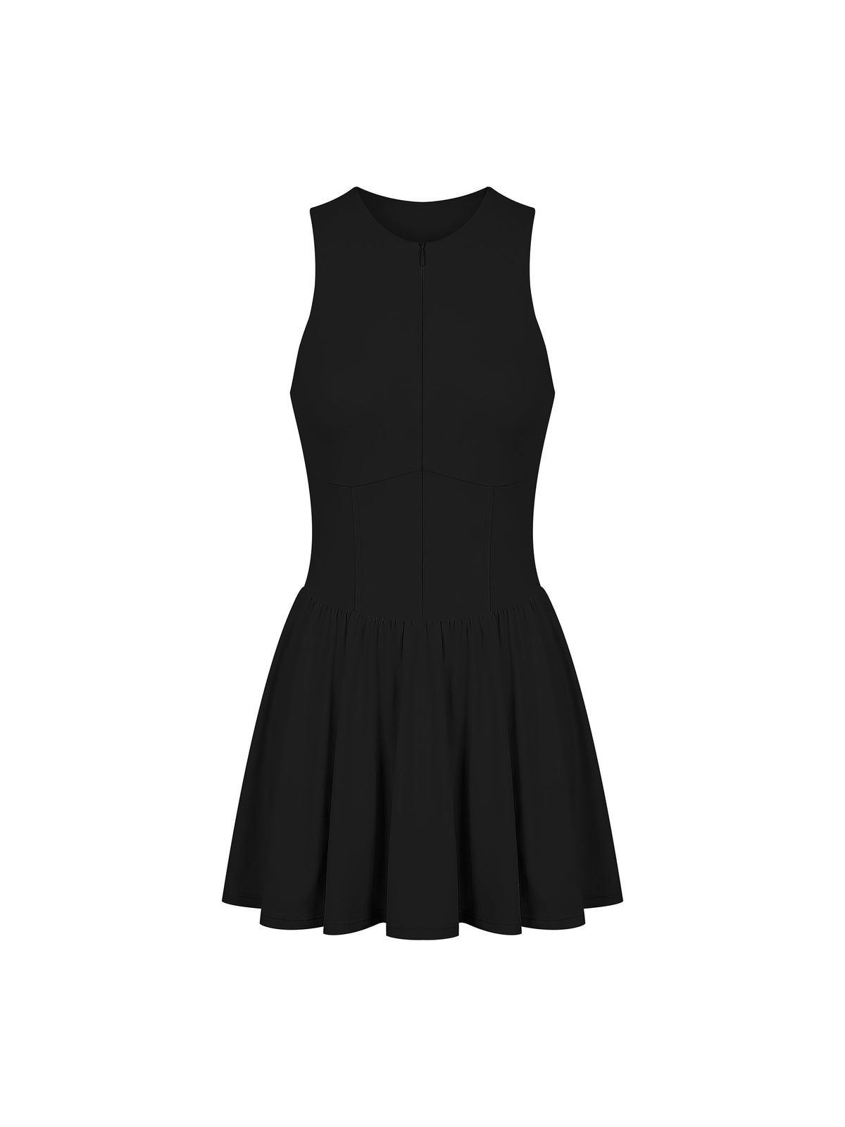 Women’s Ruched Sleeveless Full-Zip Dress