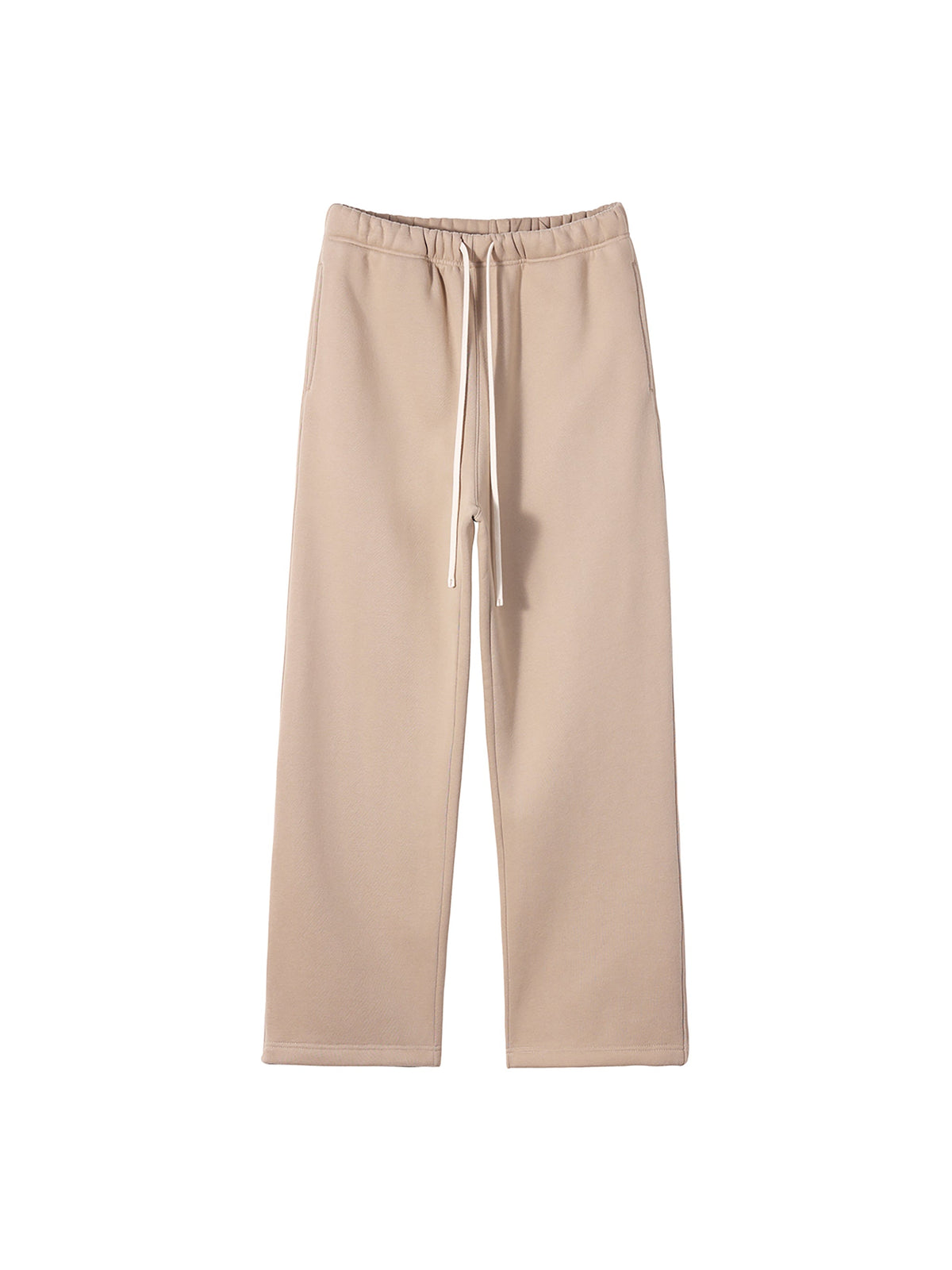 Unisex Solid Colour Fleece Straight-Leg Pants
