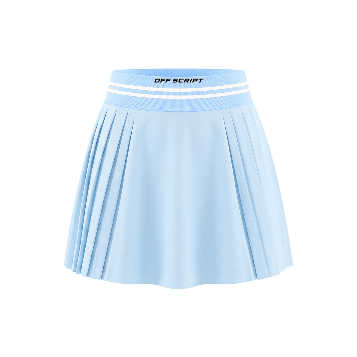 Off Script Women’s Contrast-Stripe Waist Pleated Mini Skirt