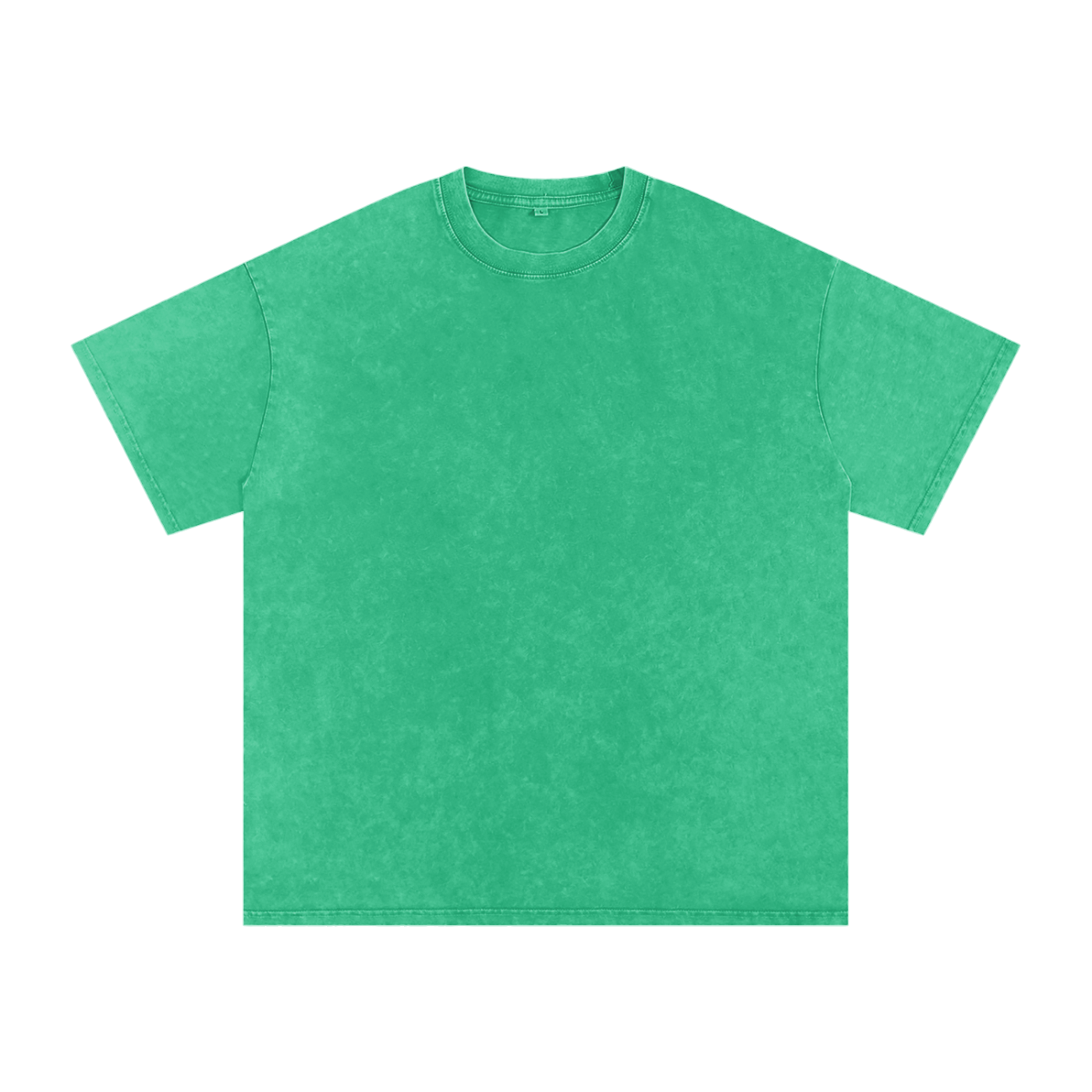 Snow Washed Oversized Cotton T-Shirt - Grass Green front