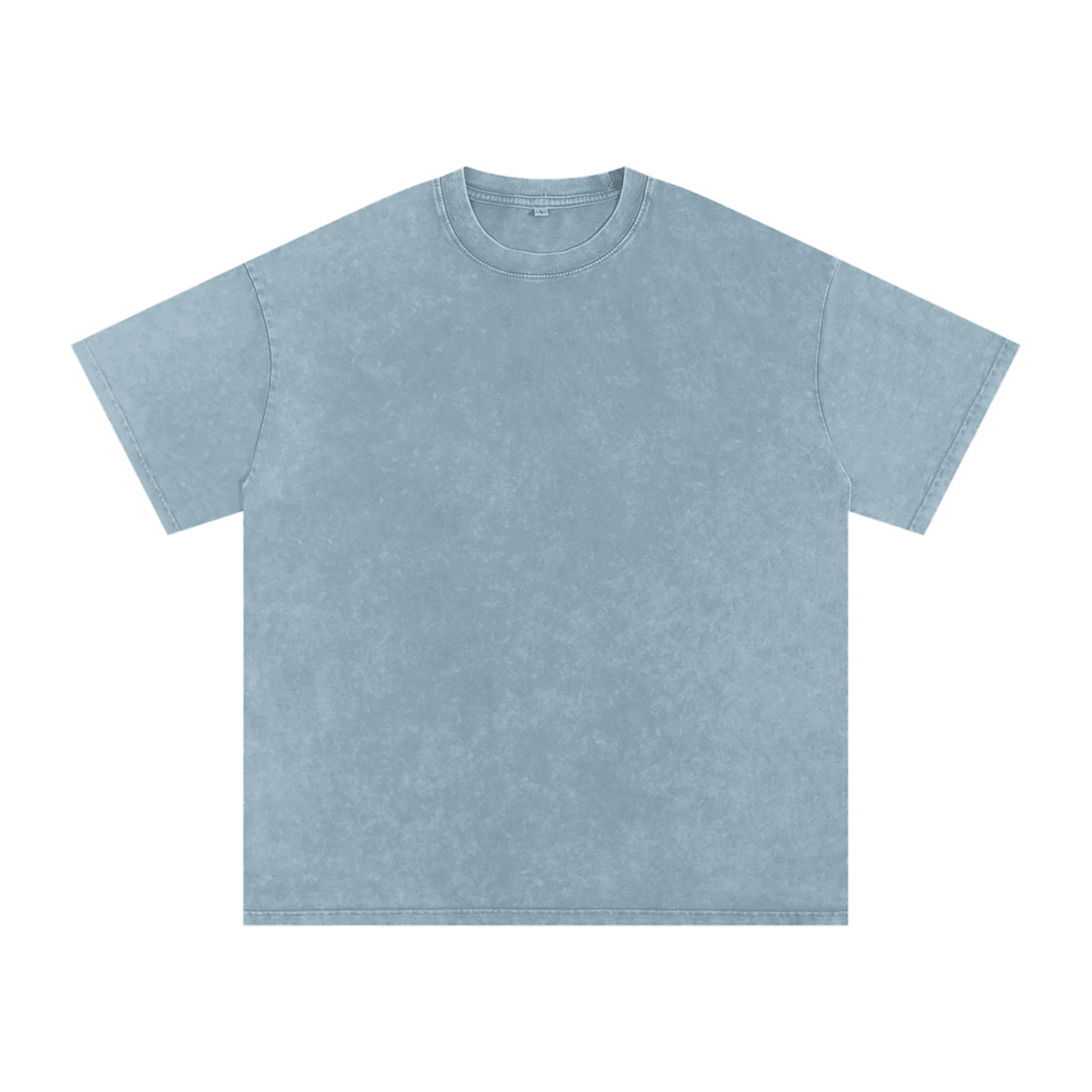 Snow Washed Oversized Cotton T-Shirt - Blue Jeans front