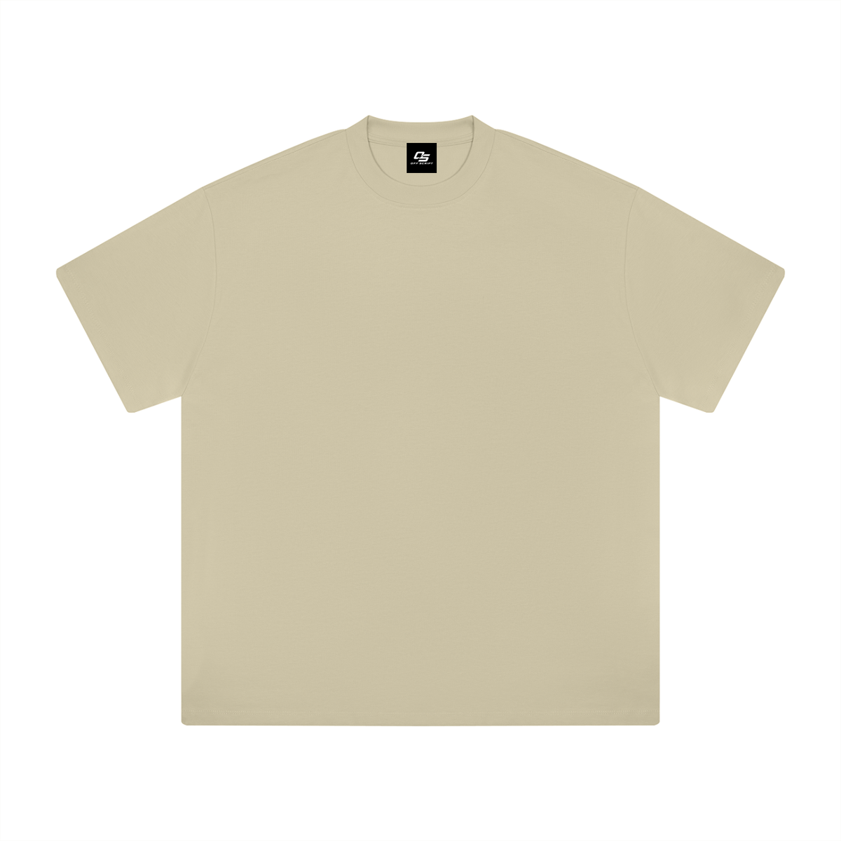 Pale Khaki Heavyweight Drop Shoulder T-Shirt front product view