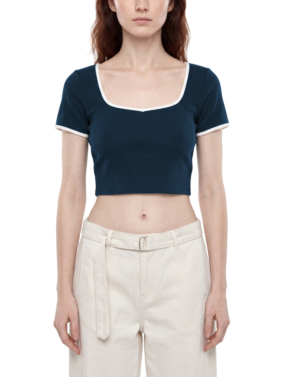 Women's Color Block Crop T-Shirt