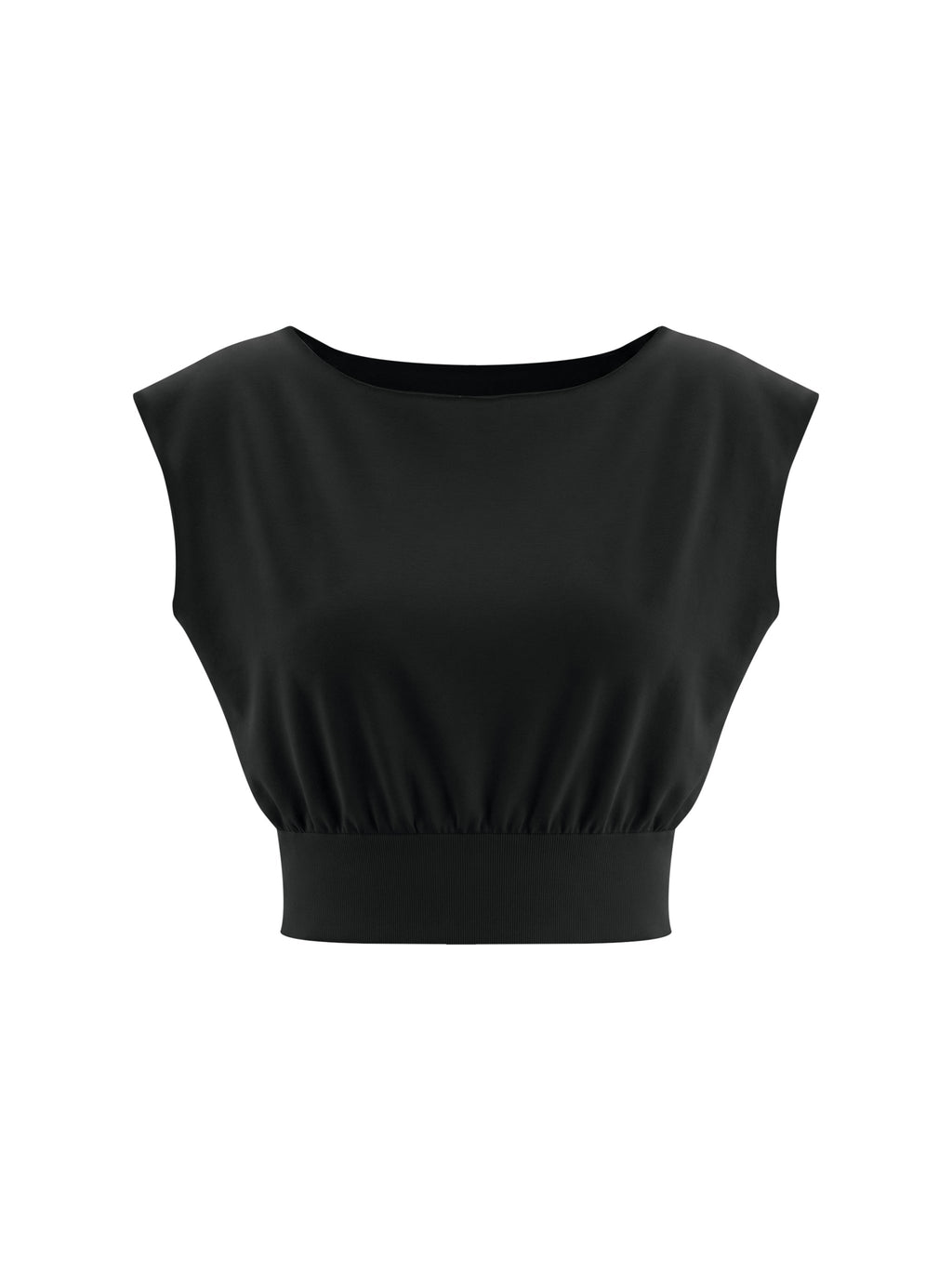 Women’s Boatneck Raw Edge Crop T-Shirt