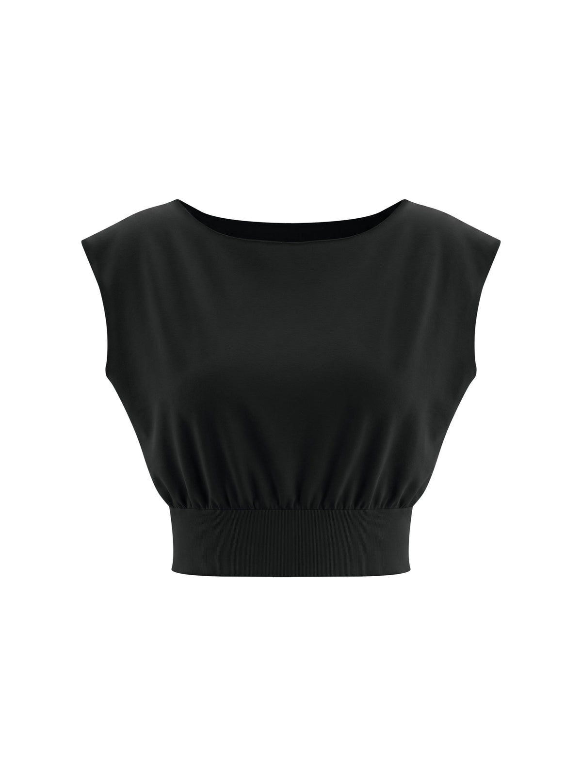 Women’s Boatneck Raw Edge Crop T-Shirt