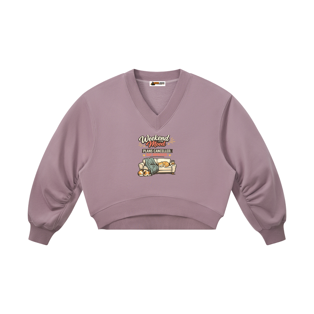 Weekend Mood Women’s Crop V-Neck Sweatshirt