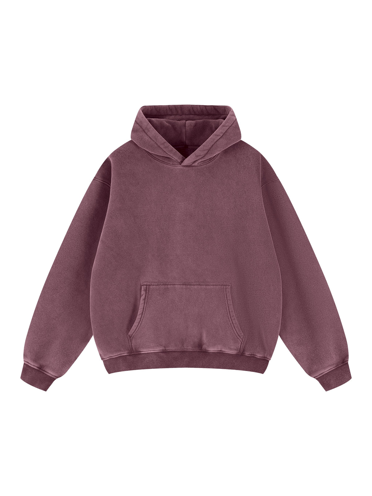 Snow Wash Fleece Oversize Hoodie – Jujube Red