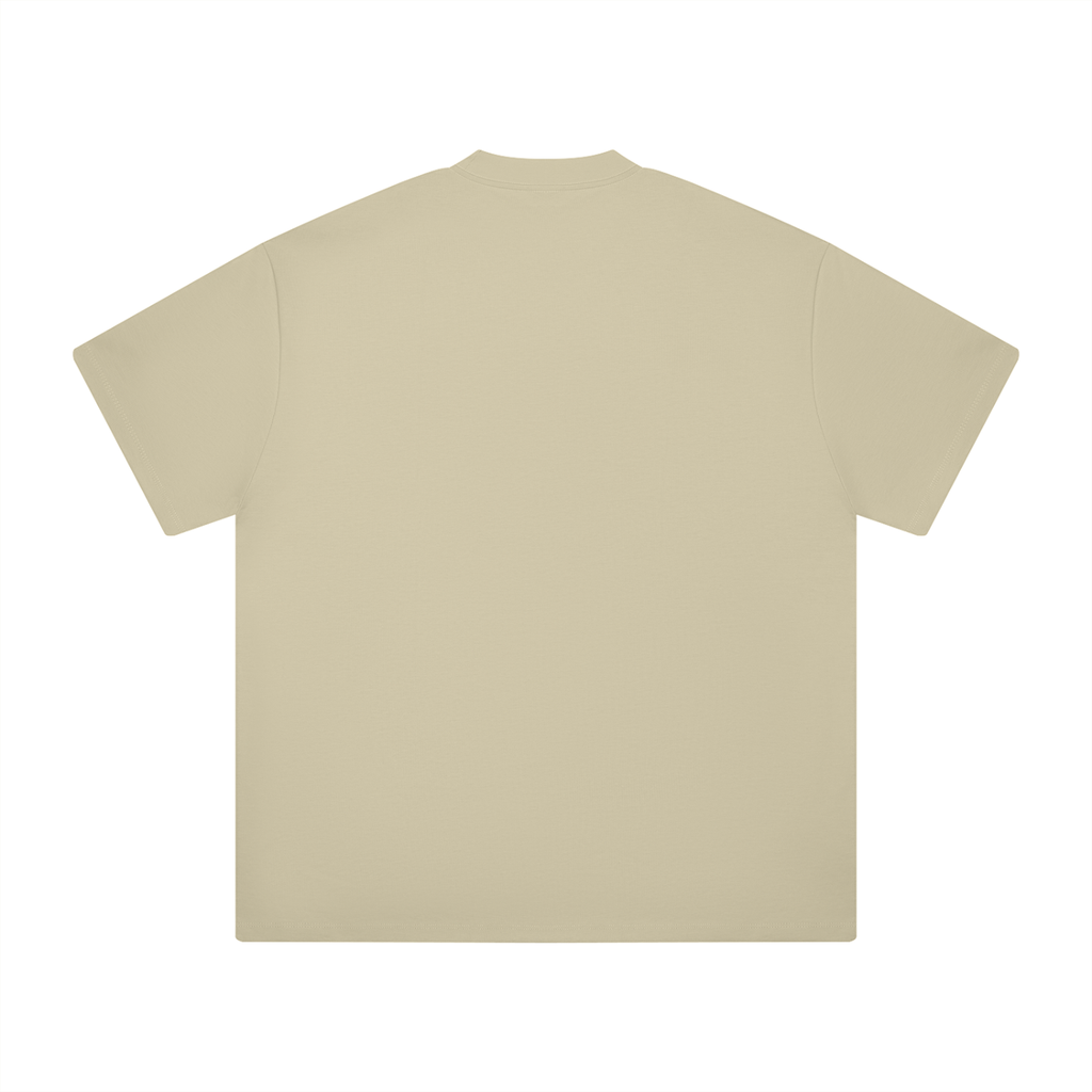 Pale Khaki Heavyweight Drop Shoulder T-Shirt back product view