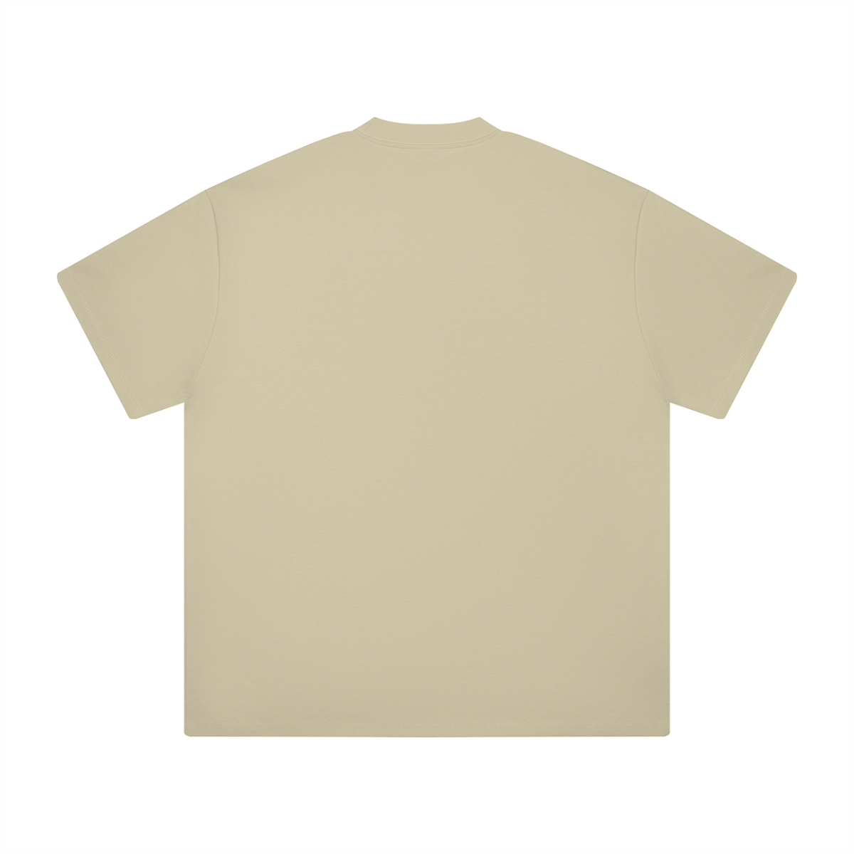 Pale Khaki Heavyweight Drop Shoulder T-Shirt back product view