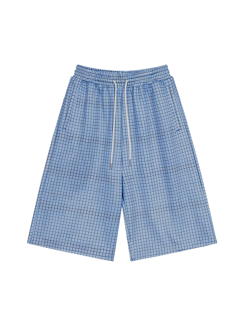 Unisex Plaid Drawstring Shorts