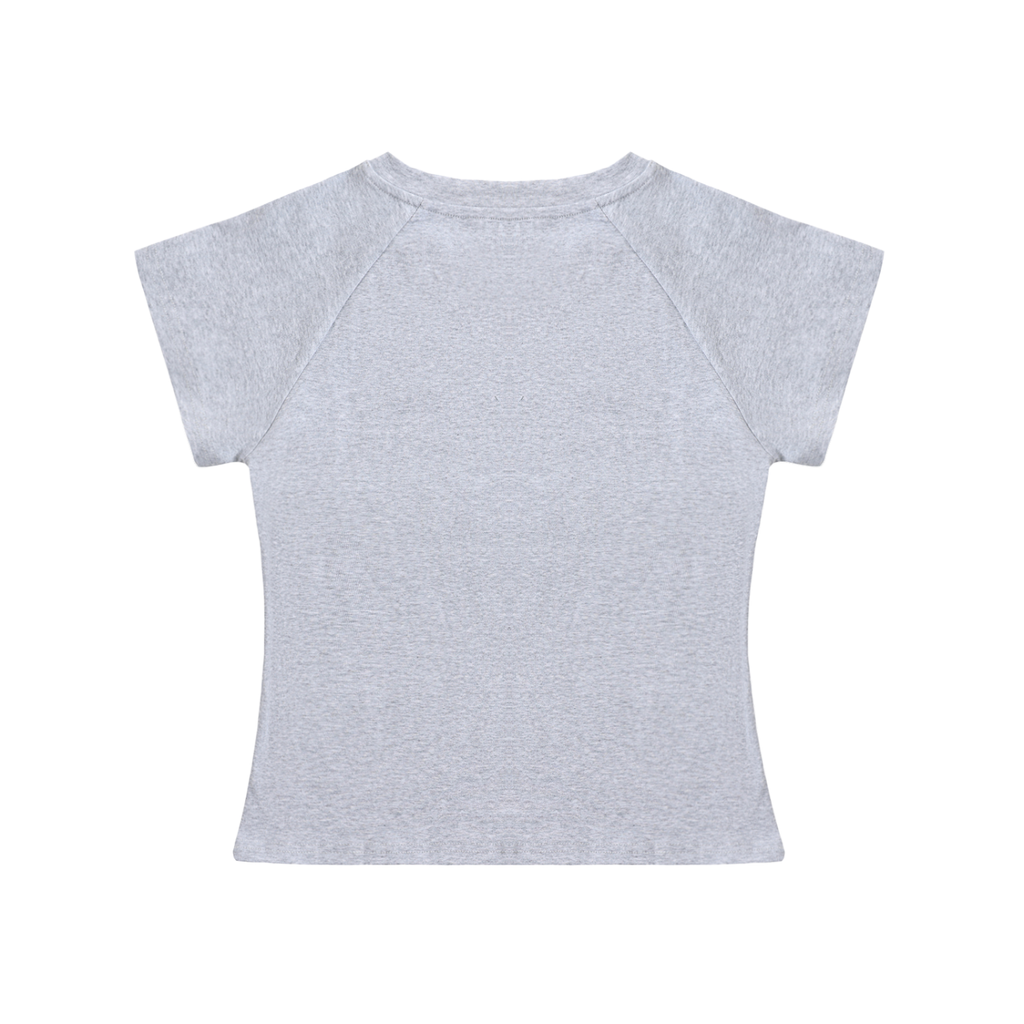 Solid Color Raglan Sleeve Crop Top