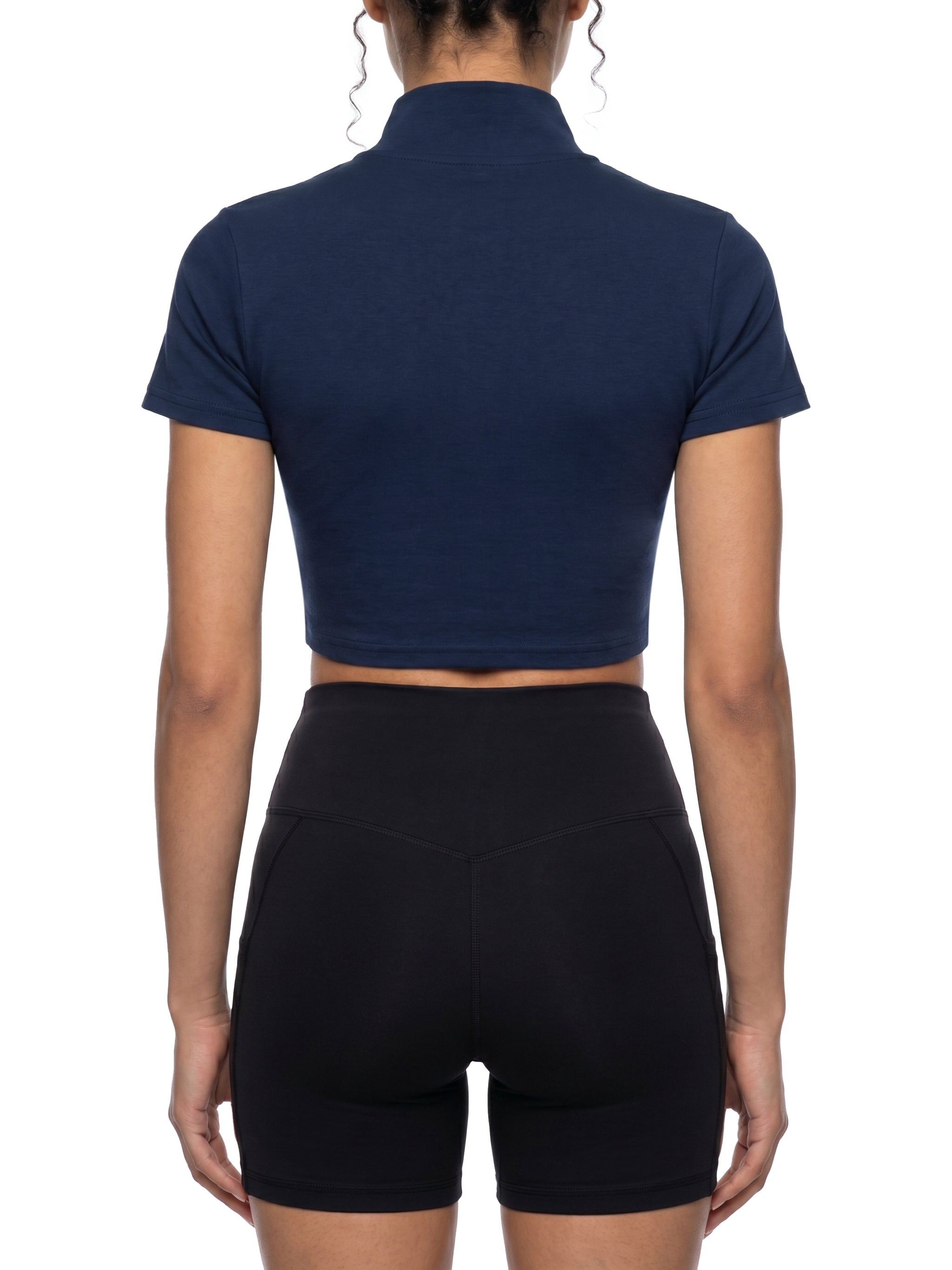 Women’s Cropped Full-Zip Short-Sleeve T-Shirt