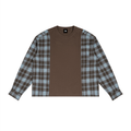 Unisex Plaid Panel Long Sleeve T-Shirt