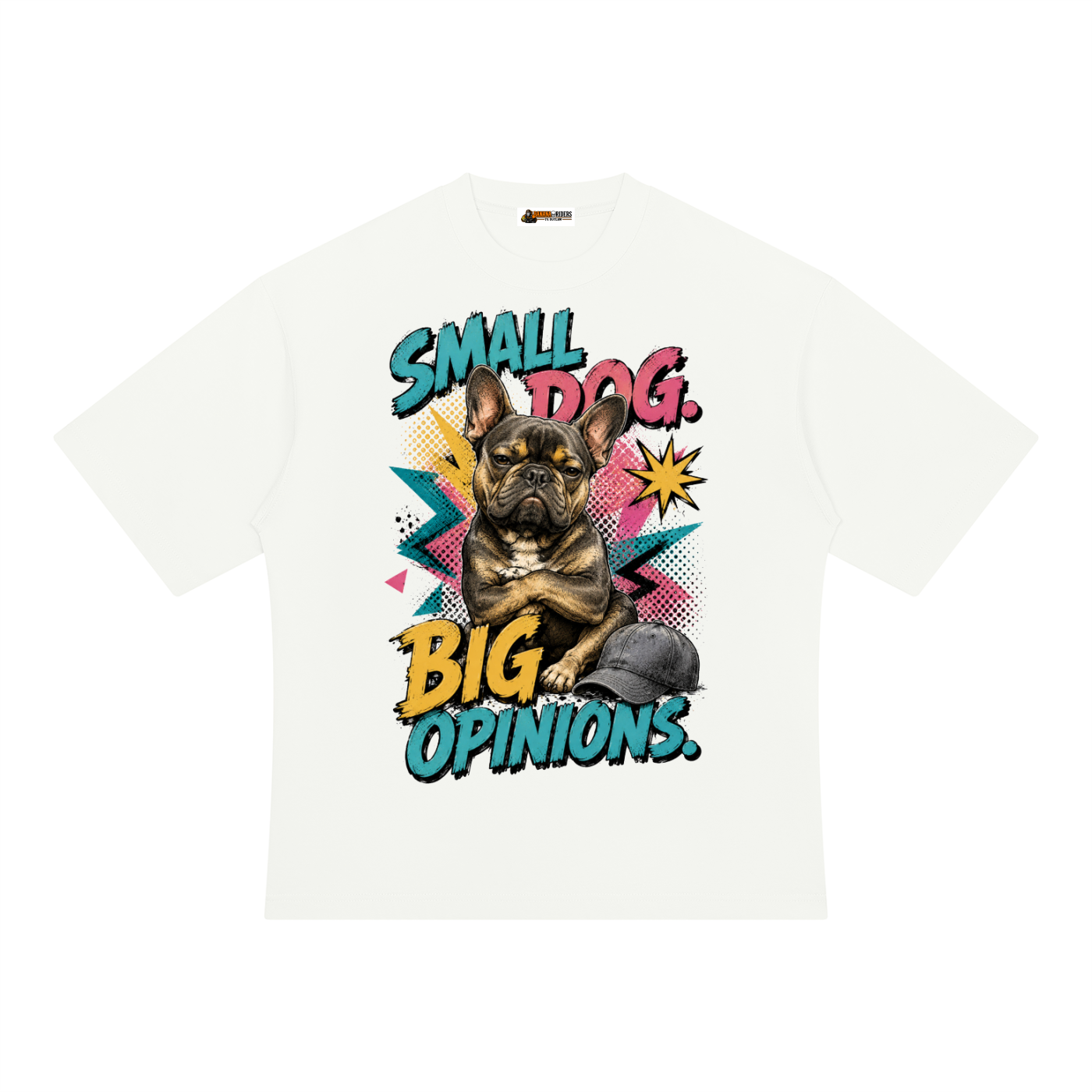 Small Dog Big Opinions Unisex Heavyweight Oversized T-Shirt