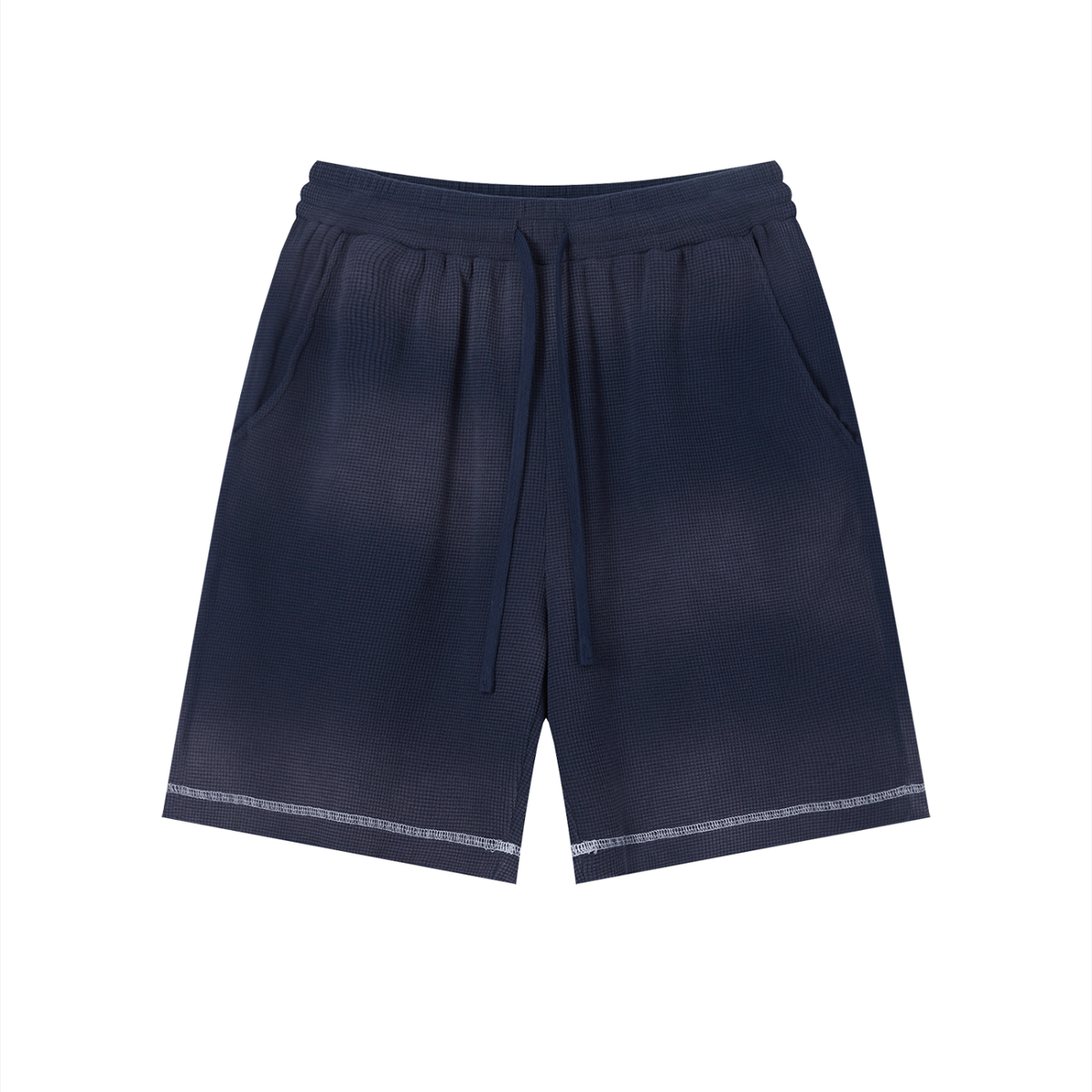 Unisex Sunfade Waffle Raw Hem Shorts