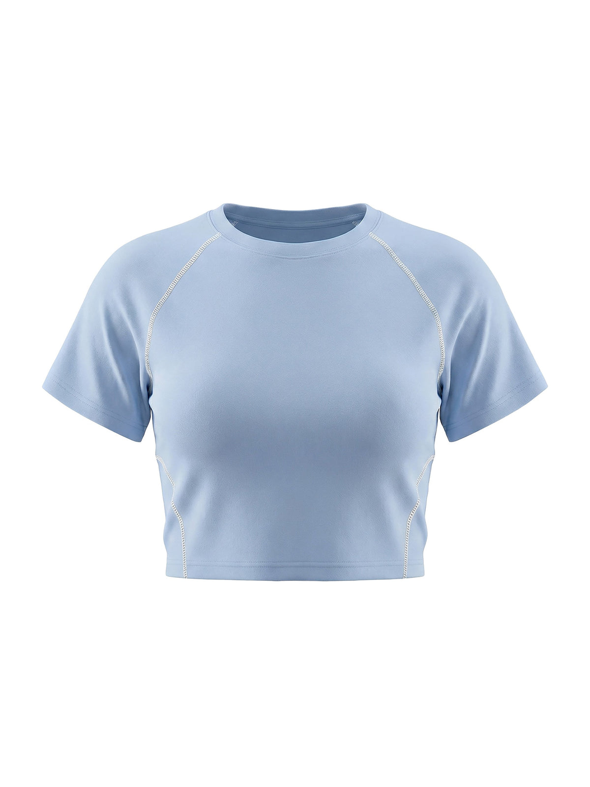 Women's Contrast Stitch Raglan Crop T-Shirt