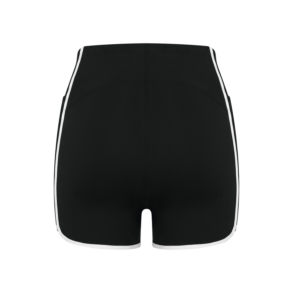 Off Script Women’s High-Rise Contrast-Piped Yoga Shorts