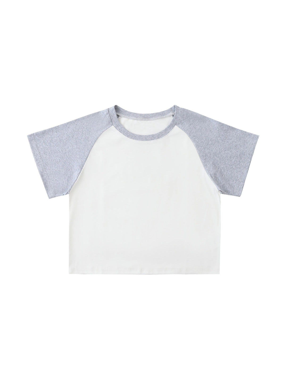 Color-Blocked Raglan Sleeve Crop Top