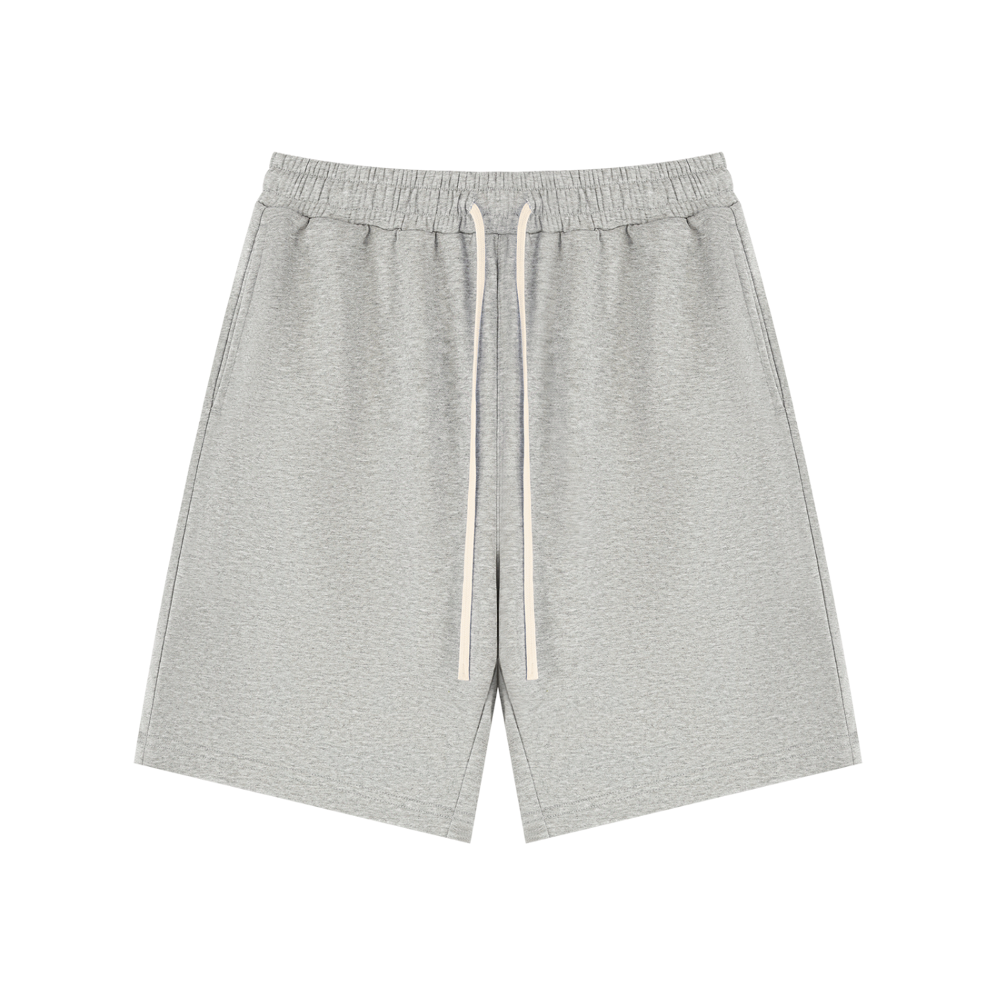 Unisex Drawstring Shorts in Flower Grey — front view