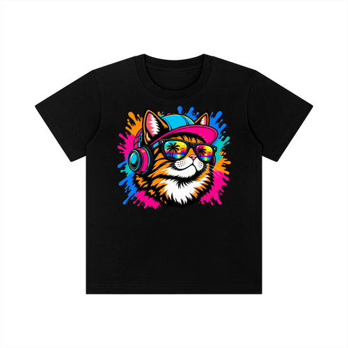 DJ Cat Kids' Crewneck Short-Sleeve T-Shirt