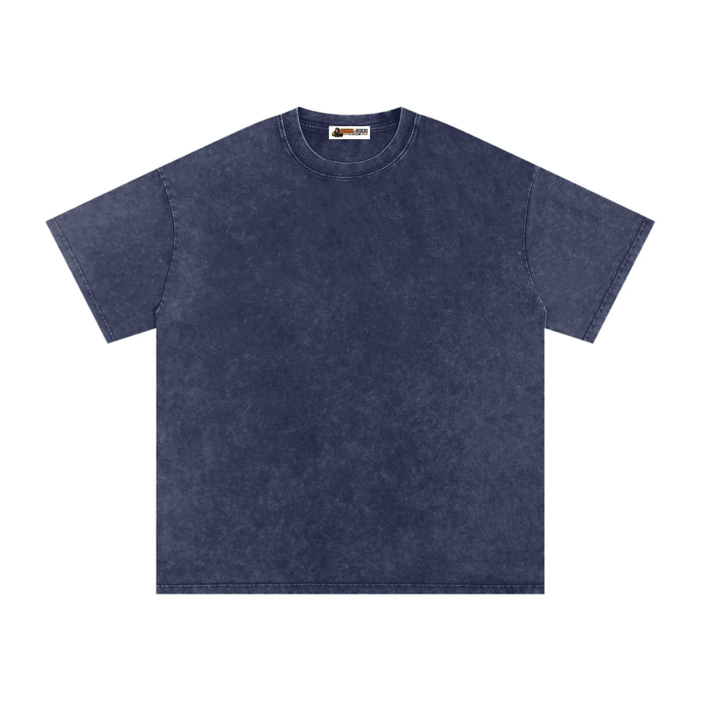 Royal Blue Snow-Washed Oversized Cotton T-Shirt – front view