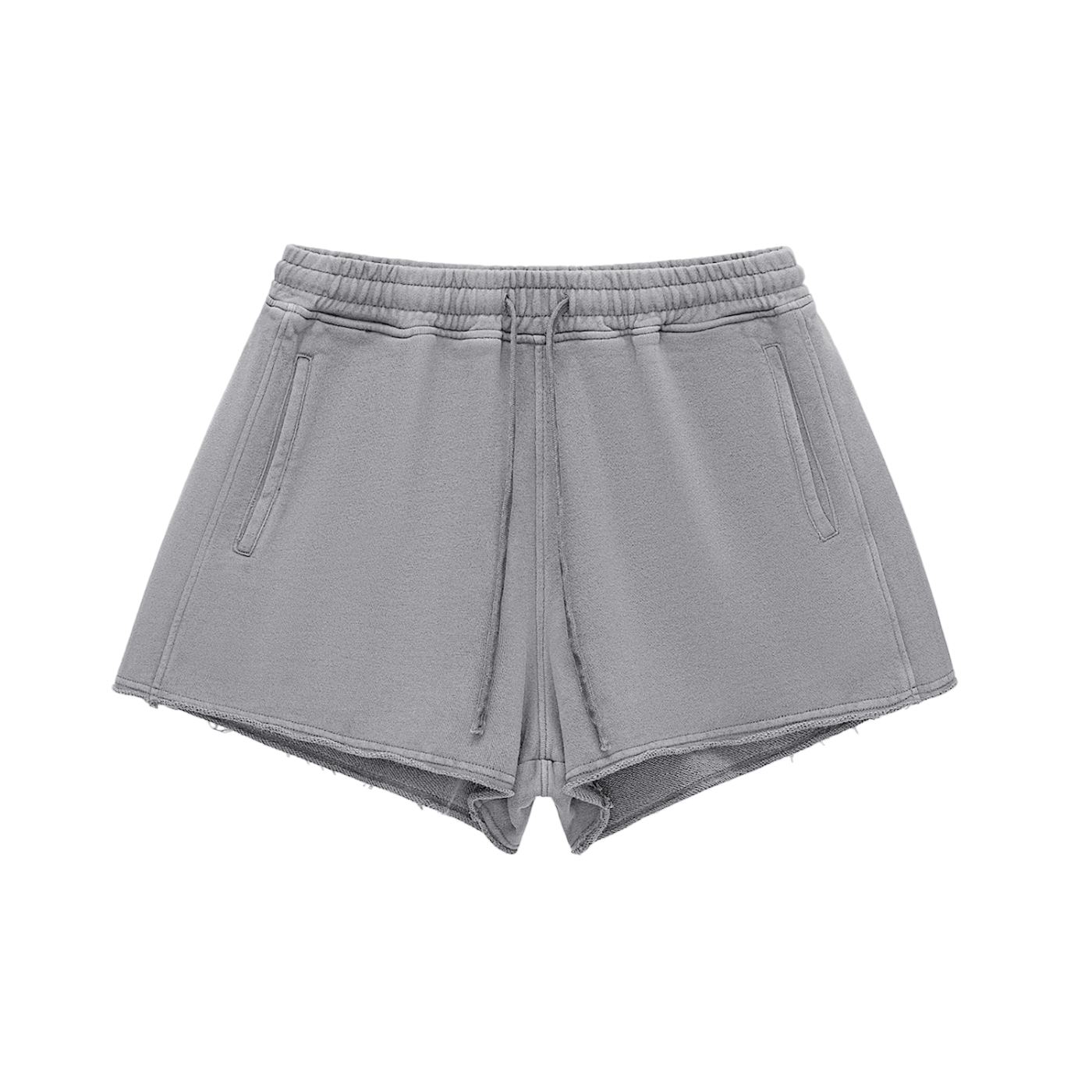 Women’s Snow Washed Raw Edge Drawstring Shorts