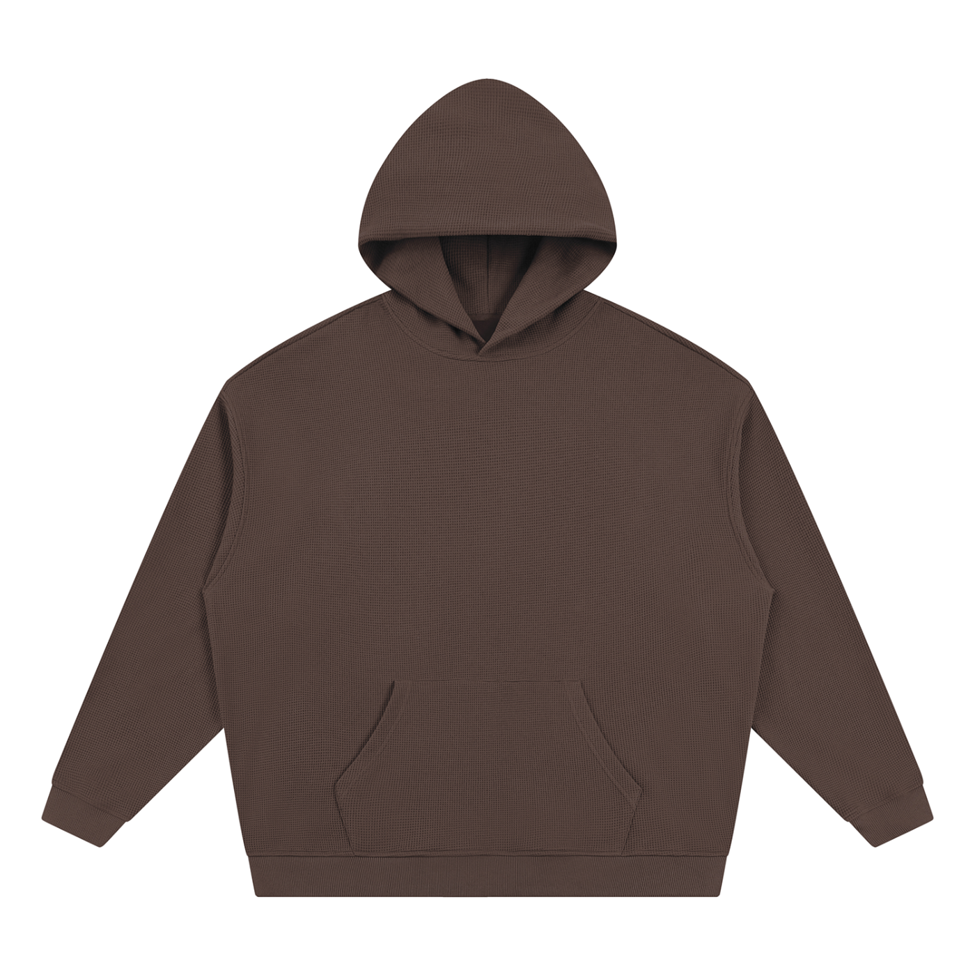 Unisex Waffle Oversized Hoodie in Coffee — front view