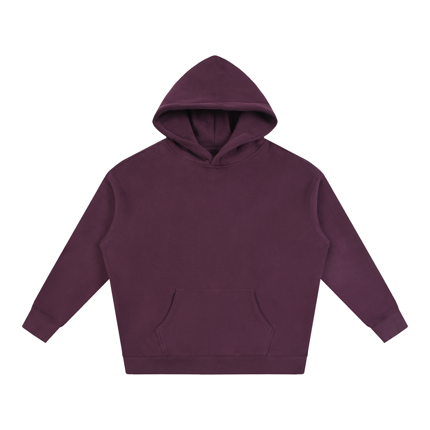 Unisex Oversize Fleeced Hoodie – Plum Purple front