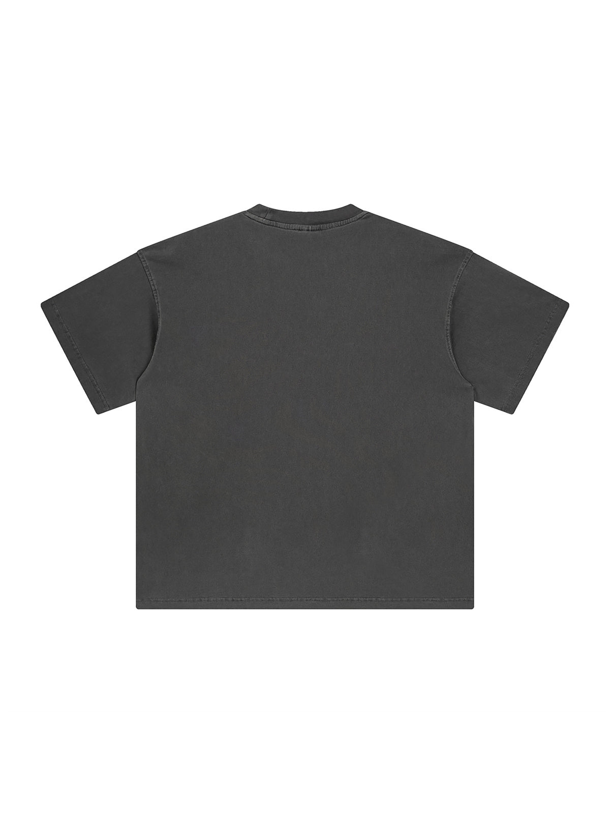 Dark Gray Enzyme Washed T-Shirt back product view