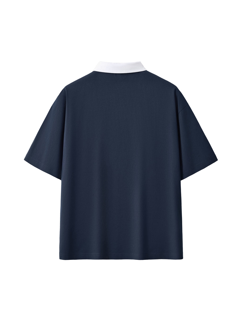 Off Script Essential Contrast Polo Shirt - Navy Blue back view