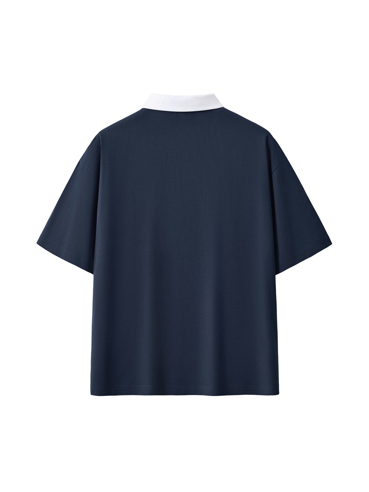 Off Script Essential Contrast Polo Shirt - Navy Blue back view