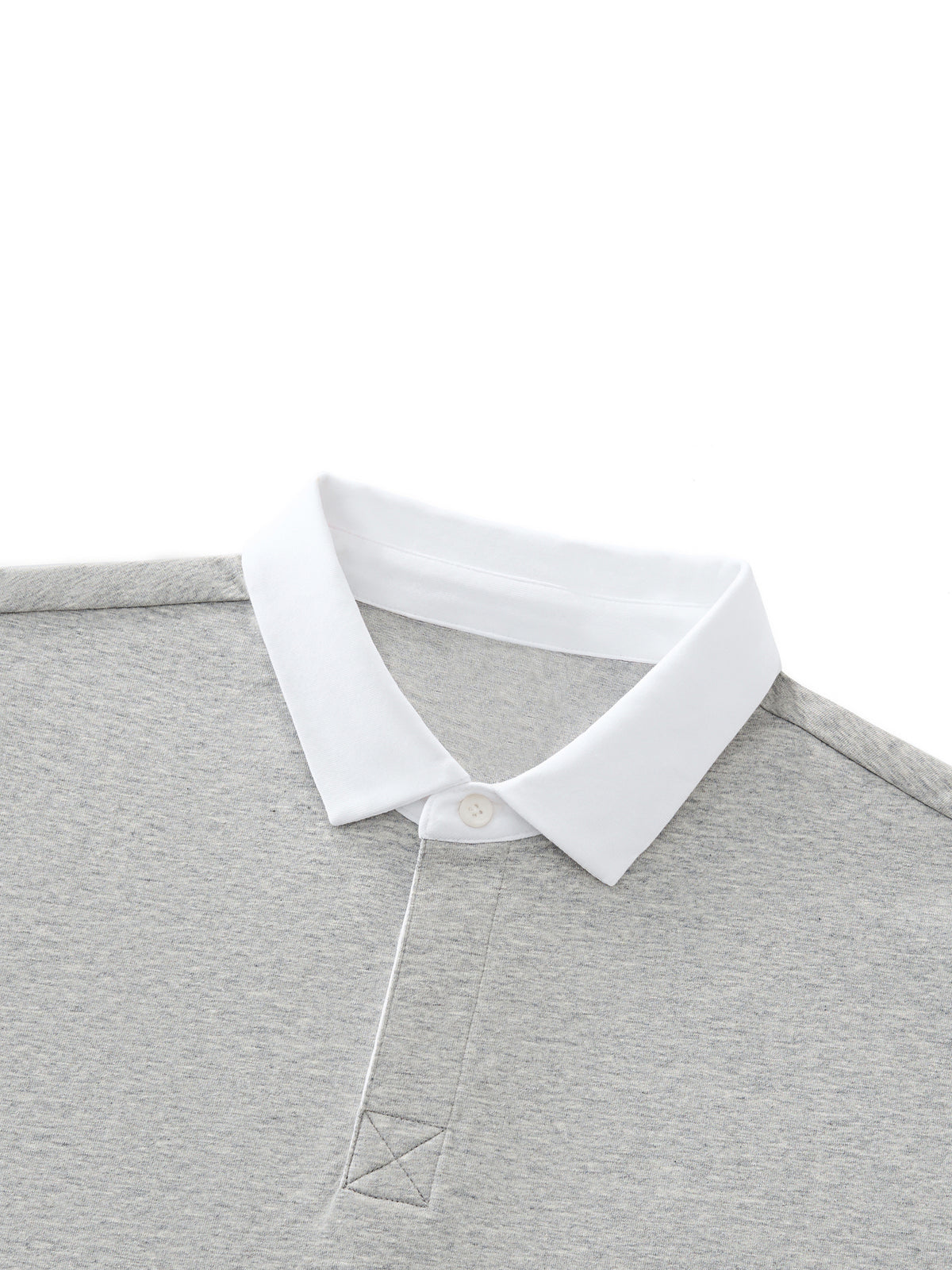 Off Script Unisex Essential Contrast Polo Shirt - Flower Grey collar detail