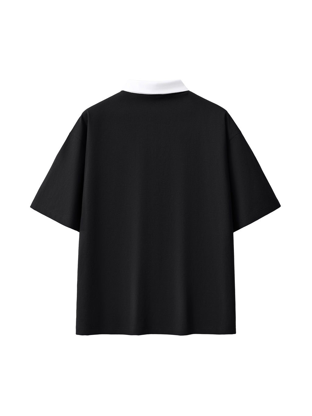 Off Script Essential Contrast Polo Shirt - Black back view