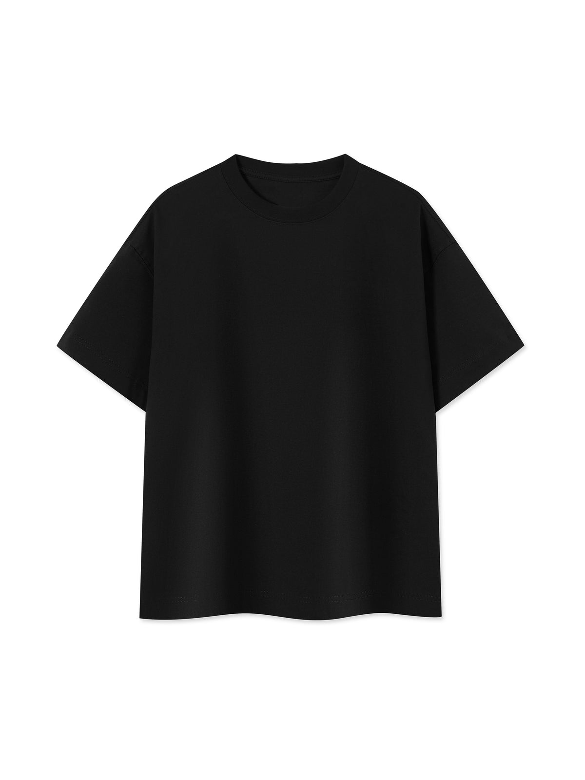 Off Script Essential Cotton Boxy T-Shirt - Black front view