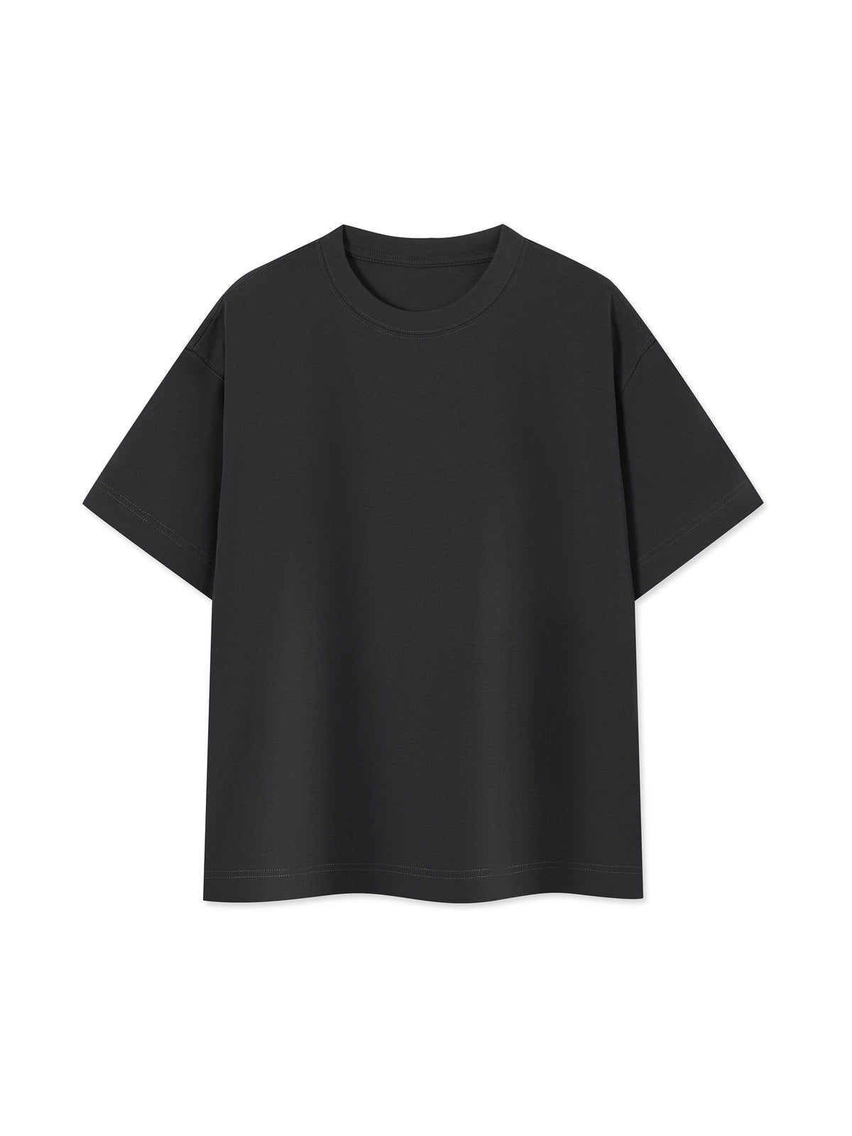 Off Script Unisex Essential Cotton Boxy T-Shirt - Dark Grey front view