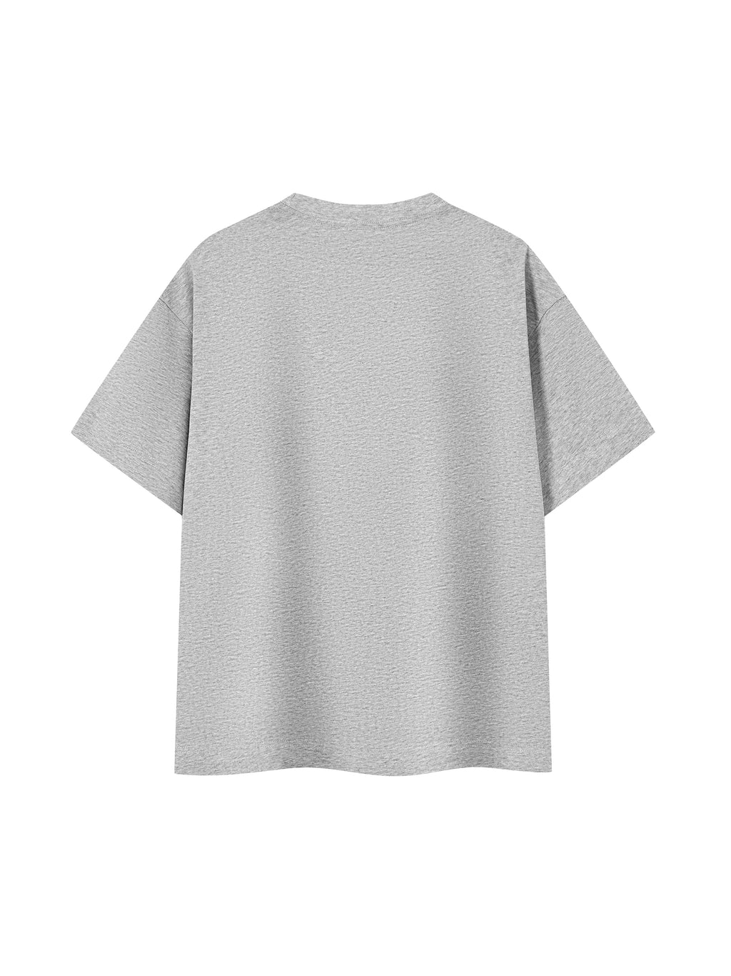 Off Script Unisex Essential Cotton Boxy T-Shirt - Flower Grey back view