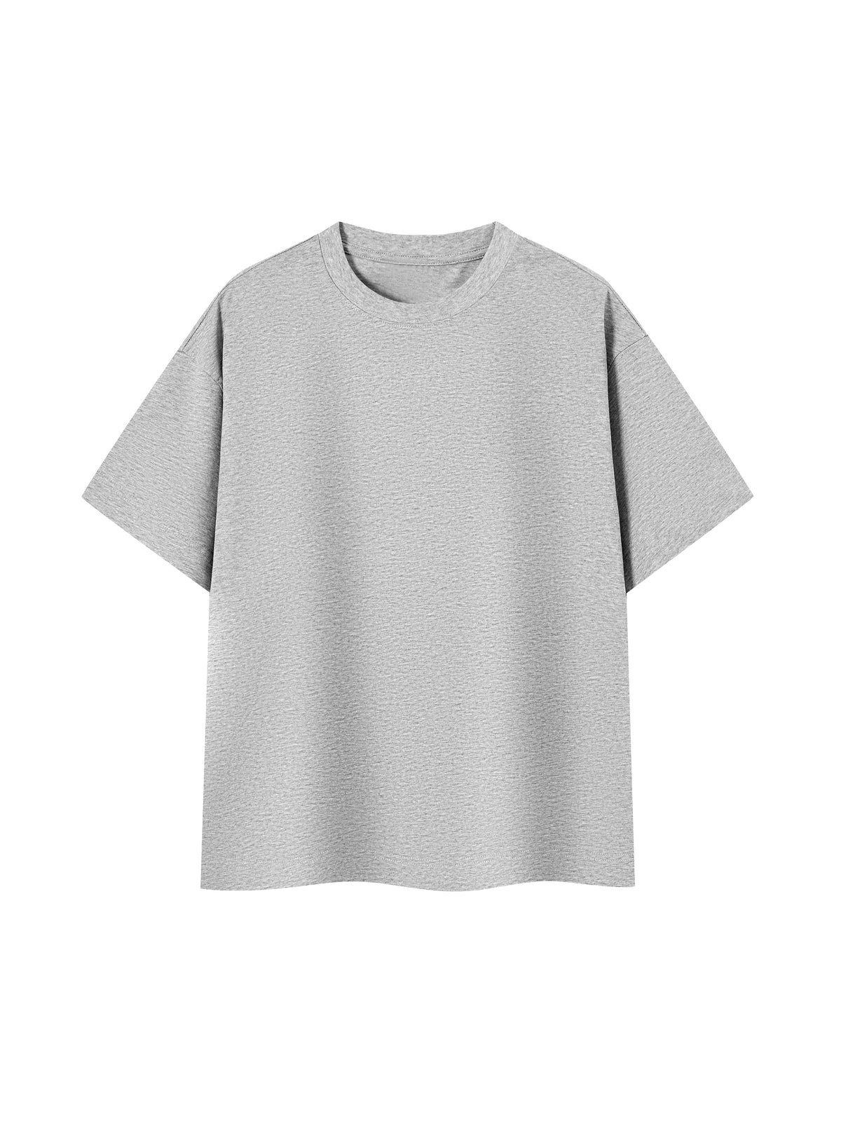 Off Script Unisex Essential Cotton Boxy T-Shirt - Flower Grey front view