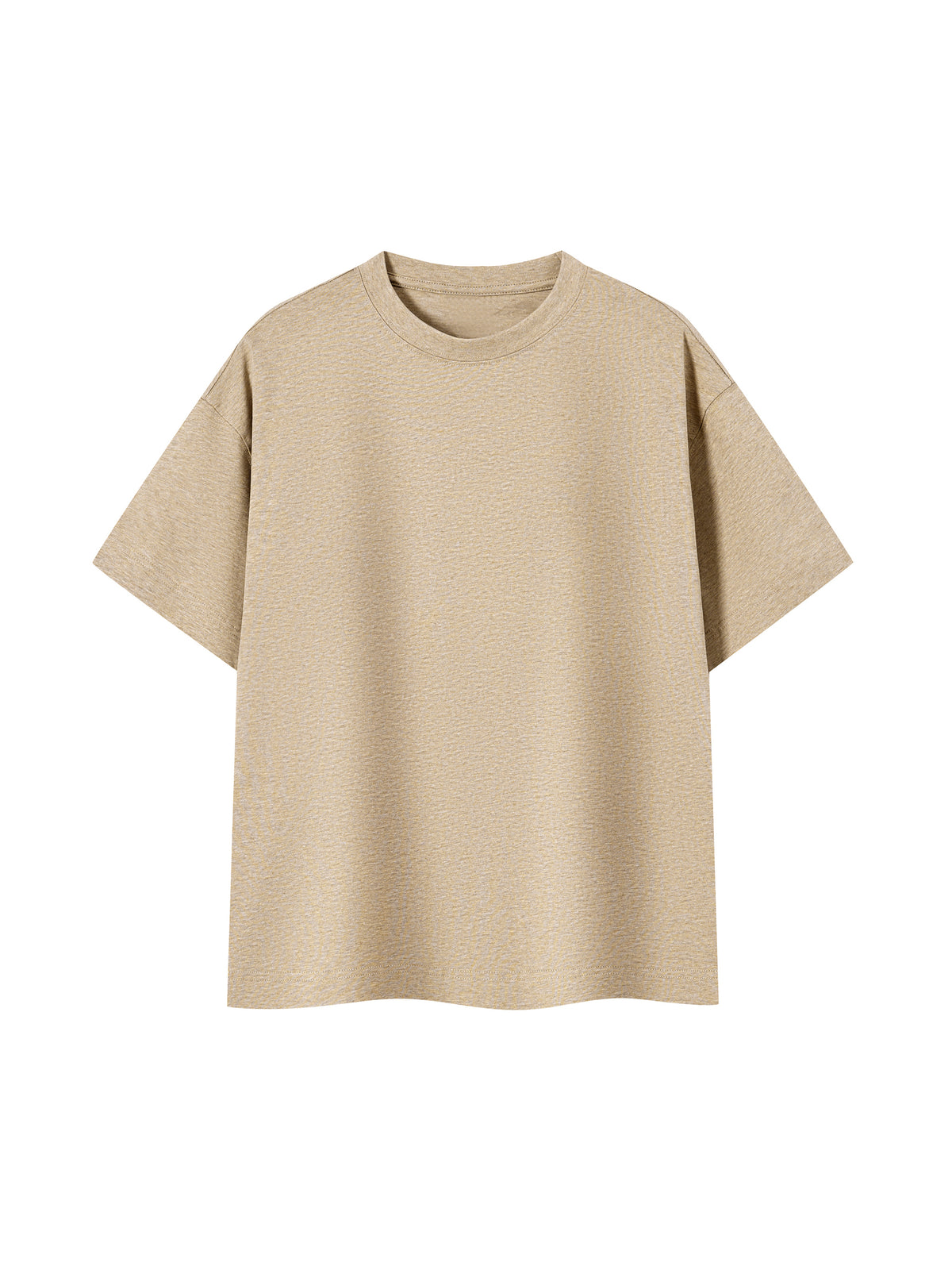 Off Script Essential Cotton Boxy T-Shirt - Khaki front view